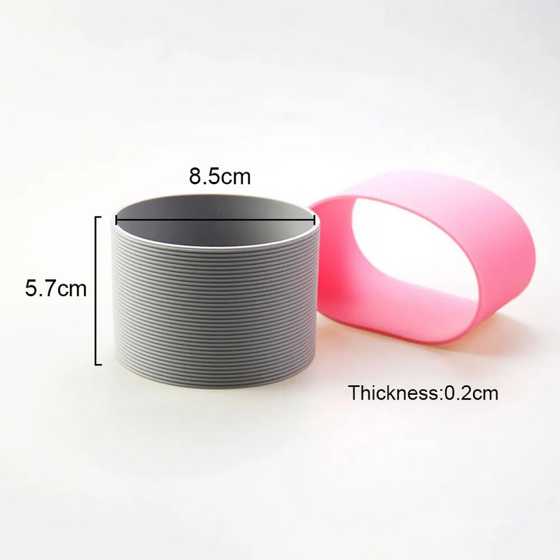 16 szín 8,5 cm-es szilikon csésze fedőcsíkok csúszásmentes melegítés üvegpohár hüvelyhez 85 mm-es szigetelt vizes palack csésze hüvely