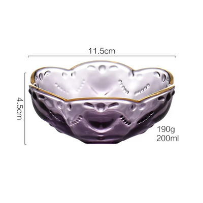 Принадлежности за скандинавски съдове и прибори Златна инкрустация Стъклена купа Купа за десерт Купа за сладолед Купа за ароматизиране Декорация на десерт