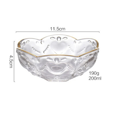 Принадлежности за скандинавски съдове и прибори Златна инкрустация Стъклена купа Купа за десерт Купа за сладолед Купа за ароматизиране Декорация на десерт