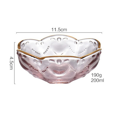 Принадлежности за скандинавски съдове и прибори Златна инкрустация Стъклена купа Купа за десерт Купа за сладолед Купа за ароматизиране Декорация на десерт