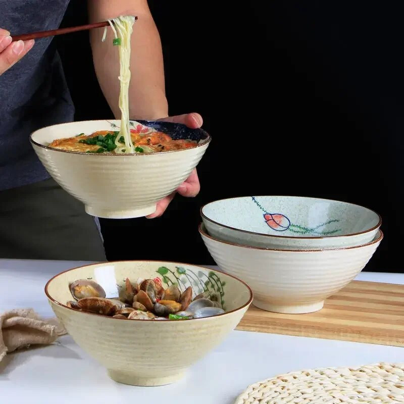 Japán stílusú ramen tál egyszemélyes háztartási instant tésztatál kerámia étkészlet