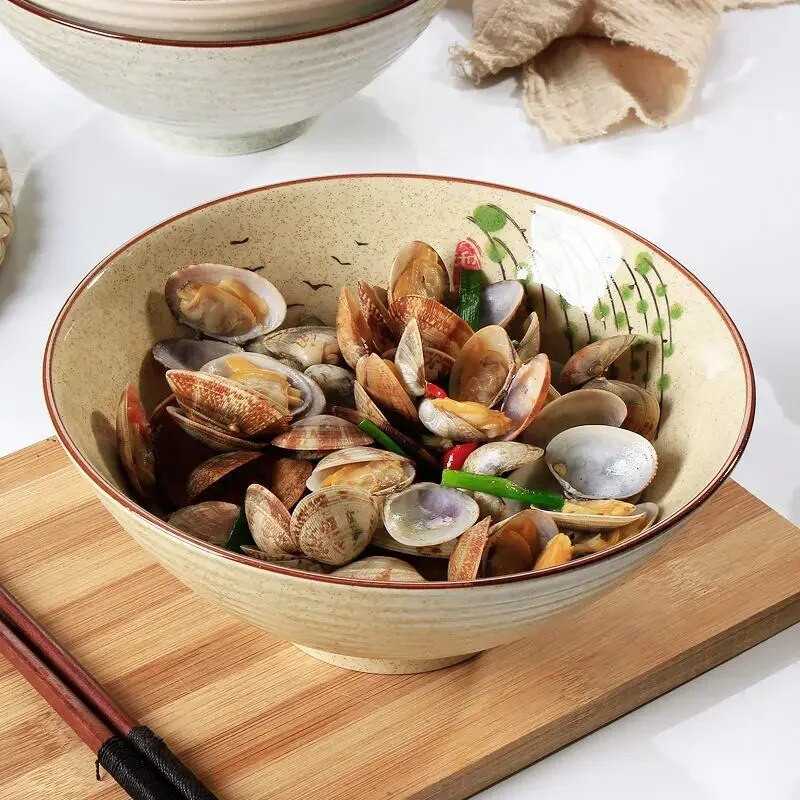 Japán stílusú ramen tál egyszemélyes háztartási instant tésztatál kerámia étkészlet