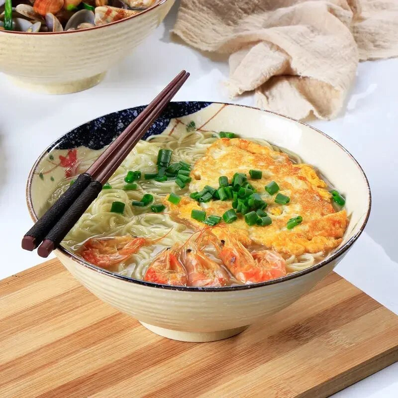 Japán stílusú ramen tál egyszemélyes háztartási instant tésztatál kerámia étkészlet