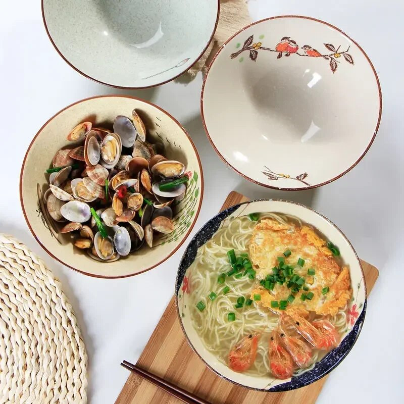 Japán stílusú ramen tál egyszemélyes háztartási instant tésztatál kerámia étkészlet