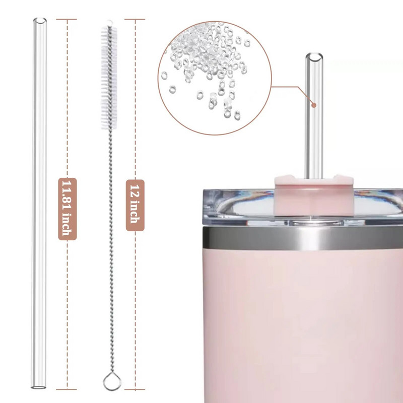 Pakaitiniai šiaudeliai, skirti Stanley 40 uncijų 30 uncijų puodeliui - 6 vnt. šiaudeliai Stanley Adventure Travel Tumbler