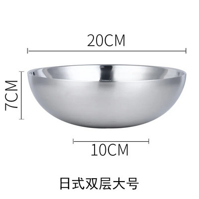 Двуслойна купа за супа от неръждаема стомана 304 Удебелена купа за корейска юфка Домакински купи за ориз против изгаряне Кухненски прибори