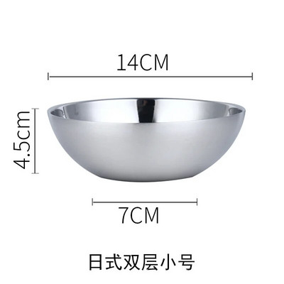 Двуслойна купа за супа от неръждаема стомана 304 Удебелена купа за корейска юфка Домакински купи за ориз против изгаряне Кухненски прибори
