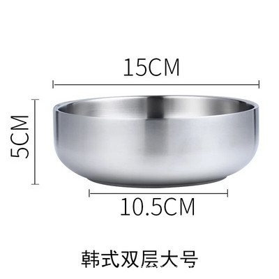 Двуслойна купа за супа от неръждаема стомана 304 Удебелена купа за корейска юфка Домакински купи за ориз против изгаряне Кухненски прибори