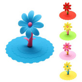 Κάλυμμα φλιτζανιού σιλικόνης Cute Flowers Ανθεκτικό στη θερμότητα Καπάκι φλιτζανιού καφέ Διαφανές σφράγισμα πρόληψης σκόνης Προστατευτικό επαναχρησιμοποιούμενο καπάκι φλυτζανιού