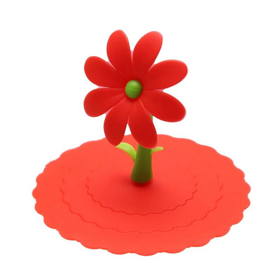 Κάλυμμα φλιτζανιού σιλικόνης Cute Flowers Ανθεκτικό στη θερμότητα Καπάκι φλιτζανιού καφέ Διαφανές σφράγισμα πρόληψης σκόνης Προστατευτικό επαναχρησιμοποιούμενο καπάκι φλυτζανιού