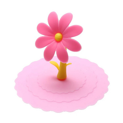 Κάλυμμα φλιτζανιού σιλικόνης Cute Flowers Ανθεκτικό στη θερμότητα Καπάκι φλιτζανιού καφέ Διαφανές σφράγισμα πρόληψης σκόνης Προστατευτικό επαναχρησιμοποιούμενο καπάκι φλυτζανιού