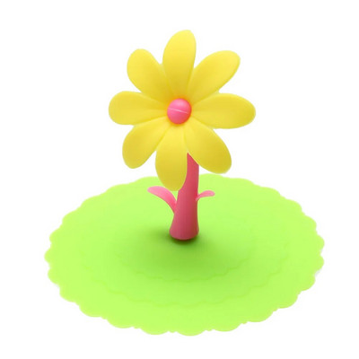 Κάλυμμα φλιτζανιού σιλικόνης Cute Flowers Ανθεκτικό στη θερμότητα Καπάκι φλιτζανιού καφέ Διαφανές σφράγισμα πρόληψης σκόνης Προστατευτικό επαναχρησιμοποιούμενο καπάκι φλυτζανιού