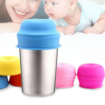 1 τεμ. στεγανό καπάκι σιλικόνης Sippy Cup Ελαστικό πολύχρωμο κάλυμμα ψάθινο κύπελλο χωρίς BPA με αξεσουάρ μπουκαλιού με τρύπα από άχυρο για μωρά