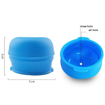 1 τεμ. στεγανό καπάκι σιλικόνης Sippy Cup Ελαστικό πολύχρωμο κάλυμμα ψάθινο κύπελλο χωρίς BPA με αξεσουάρ μπουκαλιού με τρύπα από άχυρο για μωρά