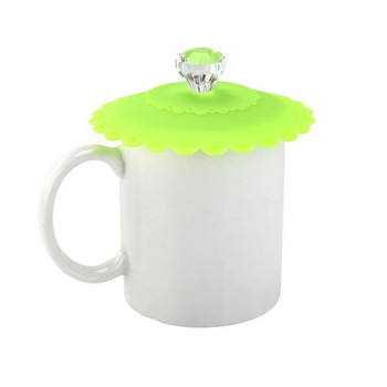 Силиконова капачка за чаша за многократна употреба с изкуствени диаманти Защита от прах Термоизолация Капак на чаша Уплътнения Капак за чаши Части за съдове за напитки
