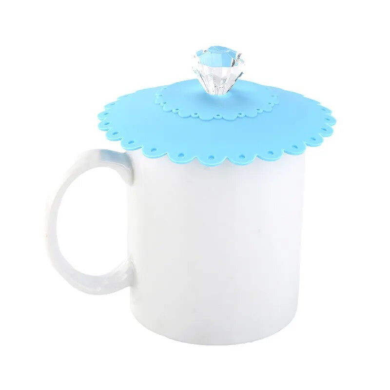 Újrafelhasználható szilikon pohárhuzat mesterséges gyémántokkal porálló hőszigetelő csésze fedél tömítések bögrék fedelek italtartó alkatrészek