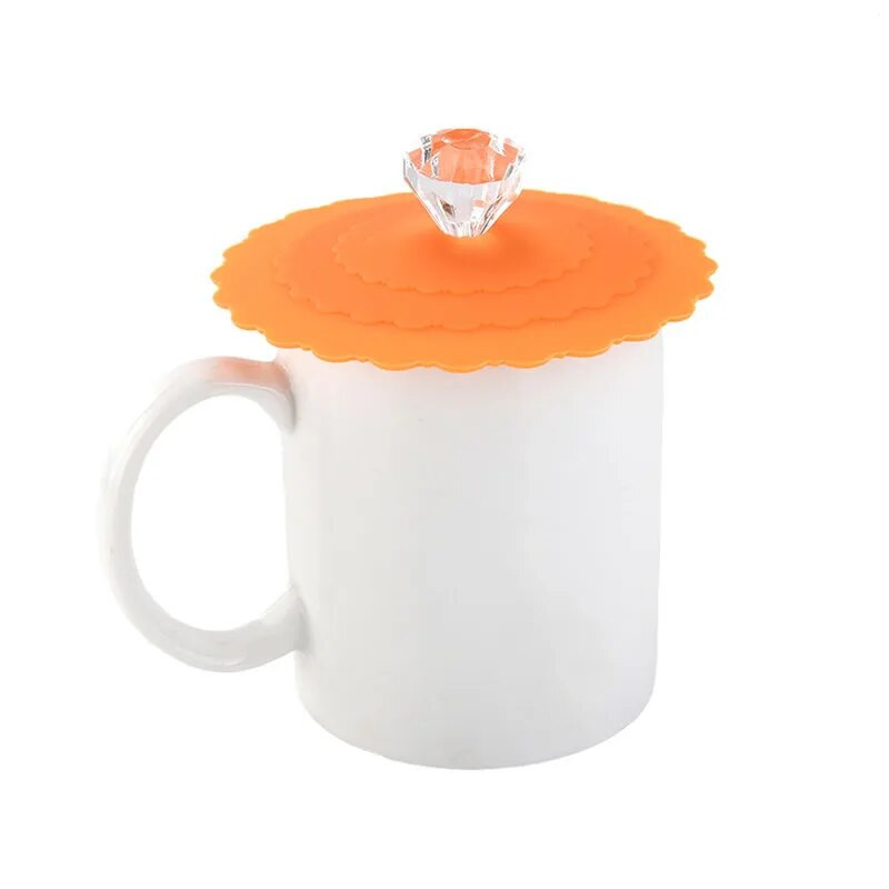 Újrafelhasználható szilikon pohárhuzat mesterséges gyémántokkal porálló hőszigetelő csésze fedél tömítések bögrék fedelek italtartó alkatrészek