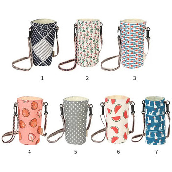 Нова модна дръжка през рамо Crossbody Bottle Sleeve Tote Топлоизолация Лен Чаша Държач Чанта Travel Outdoor Cup Accessories