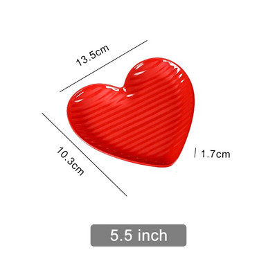 Скандинавска креативна ястие за потапяне във формата на сърце Имитация на порцеланова домашна любов Салата Десертна чиния Сервиз Плодови закуски Купички