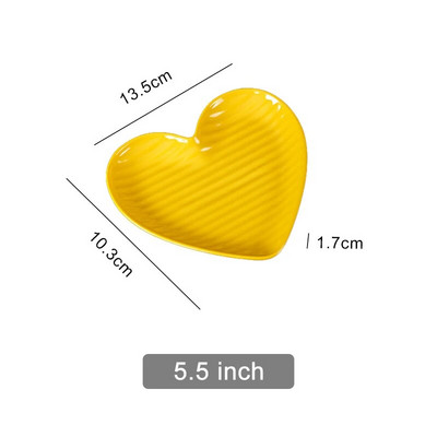 Скандинавска креативна ястие за потапяне във формата на сърце Имитация на порцеланова домашна любов Салата Десертна чиния Сервиз Плодови закуски Купички