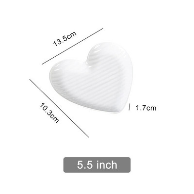 Скандинавска креативна ястие за потапяне във формата на сърце Имитация на порцеланова домашна любов Салата Десертна чиния Сервиз Плодови закуски Купички