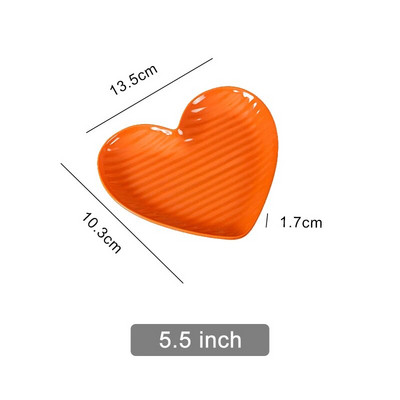 Скандинавска креативна ястие за потапяне във формата на сърце Имитация на порцеланова домашна любов Салата Десертна чиния Сервиз Плодови закуски Купички