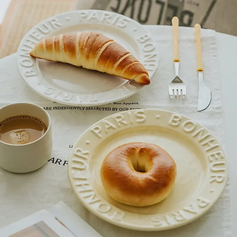 Kerámia tányér Egyszerű, egyszínű vacsoratányérok Klasszikus stílusú tányérok Steak tészta sütemény Desszert Gyümölcs-zöldség saláta étkészlet