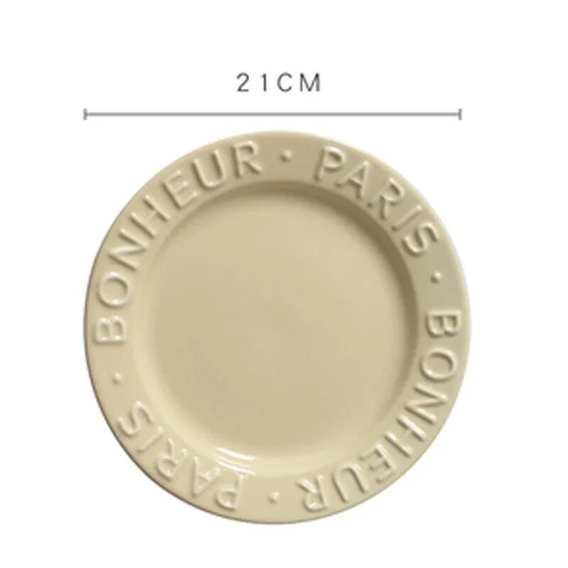 Kerámia tányér Egyszerű, egyszínű vacsoratányérok Klasszikus stílusú tányérok Steak tészta sütemény Desszert Gyümölcs-zöldség saláta étkészlet