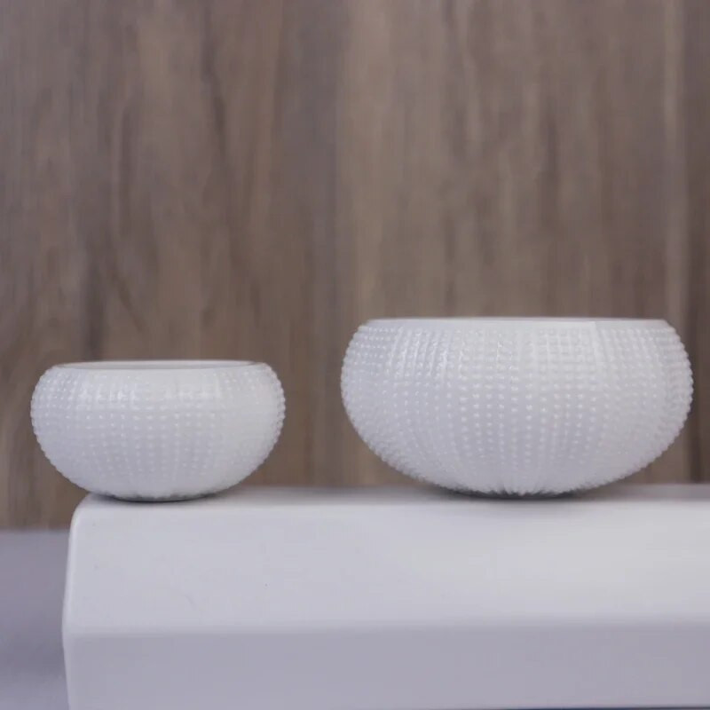 Kreatív csúcskategóriás étterem kerámia tengeri sün tál fehér különleges alakú kerámia tálka Hotel Club molekuláris konyha Baipan