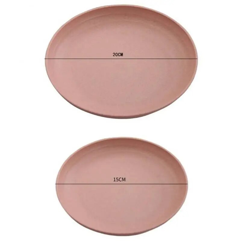 1/4 db Búzaszalma tányérok Könnyű, törhetetlen vacsoratányérok Mosogatógépben mosható mikrohullámú sütőben biztonságos háztartási gombóc tányér