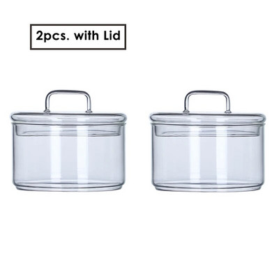 Топлоустойчива стъклена купа Stackabe Кръгли купи за плодова салата Прозрачен кухненски контейнер за съхранение на храна