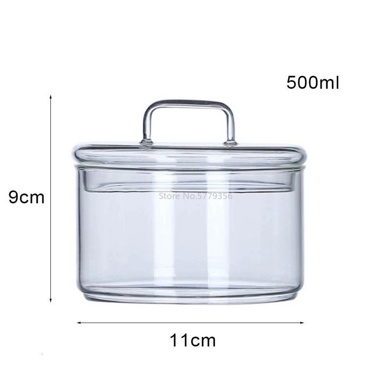 Hőálló üvegtál Stackabe kerek gyümölcssaláta tálak átlátszó konyhai élelmiszer tároló edény