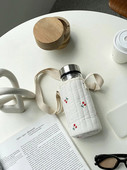 Εκτύπωση Cherry Sport Bottle Water Case Insolated Bag Thermos Cup Pouch Portable Vacuum Glass Cup Set Sport 15,5x8,5cm