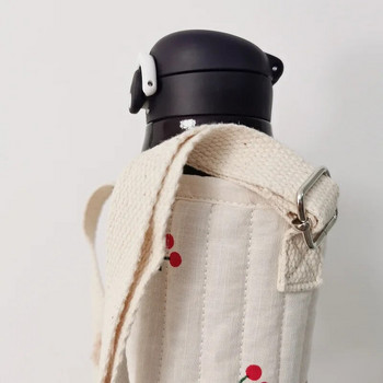 Printing Cherry Sport Калъф за бутилка за вода Изолирана чанта Термос Чаша Калъф Преносим комплект вакуумни стъклени чаши Спорт 15,5x8,5 см