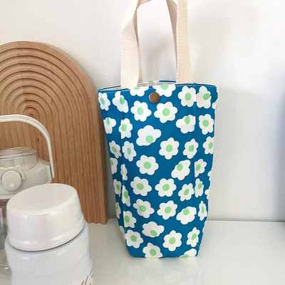 Sűrűsödő termosz pohárhuzatok Hordozható vászon kézitáska vizespalack hüvely Újrafelhasználható vizes palack hordtáska palacktartozékok