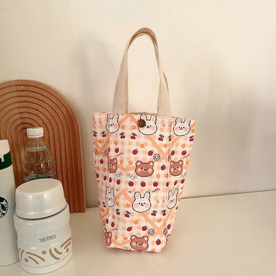 Sűrűsödő termosz pohárhuzatok Hordozható vászon kézitáska vizespalack hüvely Újrafelhasználható vizes palack hordtáska palacktartozékok