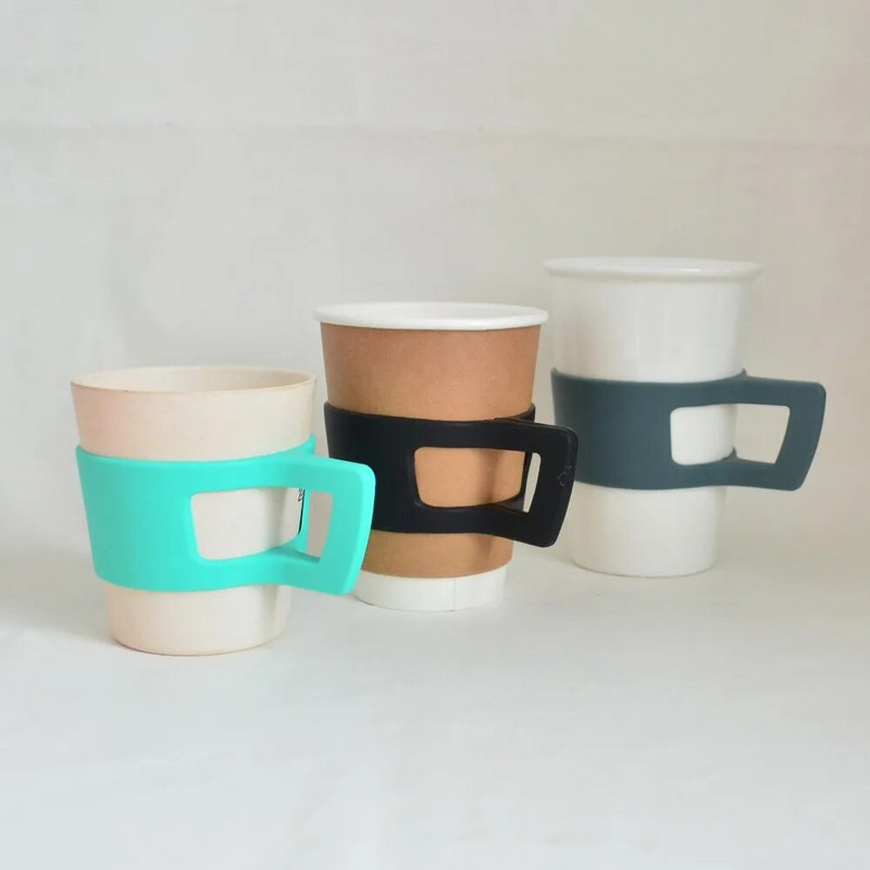 szilikon hüvelyek kerámia bögre tartóval, hőszigetelő palack fedő csészék hüvely hideg szigetelő pohárpántok fogantyúval