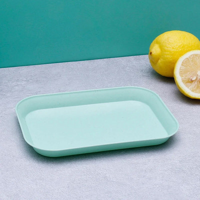 Творческа пшенична слама Правоъгълна чиния Меламинова здравословна посуда, прибори, десерт, суши, паста, чинии, чинии, кухненски инструмент за готвене