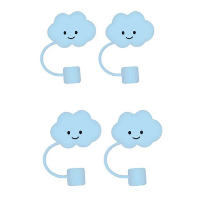 Szalmahuzatok Aranyos felhő alakú szívócső huzat szilikon szalmahegyek huzatok újrafelhasználható szalmavédők parti ital cső porvédő sapka