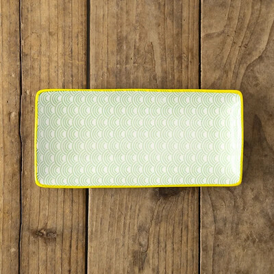 Креативен скандинавски стил Керамични прибори за хранене Ресторант Правоъгълна суши чиния с плодове Домакински закуски Плитка плоска чиния за основно ястие