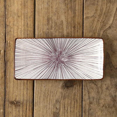 Креативен скандинавски стил Керамични прибори за хранене Ресторант Правоъгълна суши чиния с плодове Домакински закуски Плитка плоска чиния за основно ястие