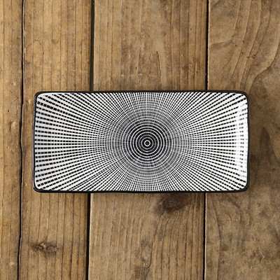 Креативен скандинавски стил Керамични прибори за хранене Ресторант Правоъгълна суши чиния с плодове Домакински закуски Плитка плоска чиния за основно ястие