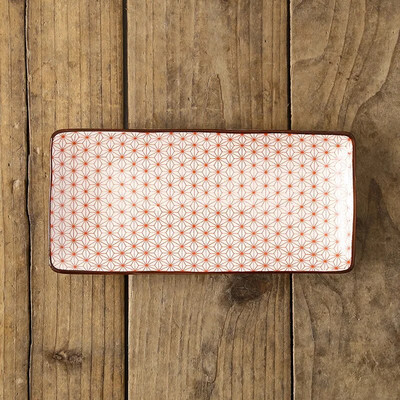 Креативен скандинавски стил Керамични прибори за хранене Ресторант Правоъгълна суши чиния с плодове Домакински закуски Плитка плоска чиния за основно ястие