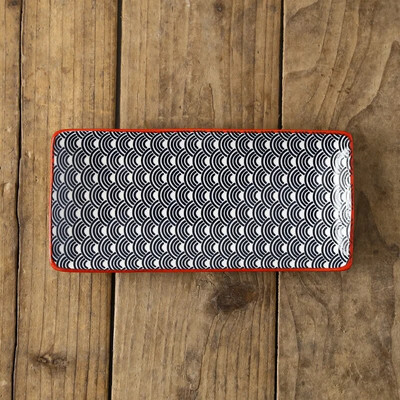 Креативен скандинавски стил Керамични прибори за хранене Ресторант Правоъгълна суши чиния с плодове Домакински закуски Плитка плоска чиния за основно ястие