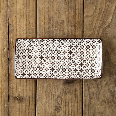 Креативен скандинавски стил Керамични прибори за хранене Ресторант Правоъгълна суши чиния с плодове Домакински закуски Плитка плоска чиния за основно ястие