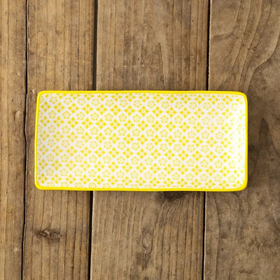 Креативен скандинавски стил Керамични прибори за хранене Ресторант Правоъгълна суши чиния с плодове Домакински закуски Плитка плоска чиния за основно ястие