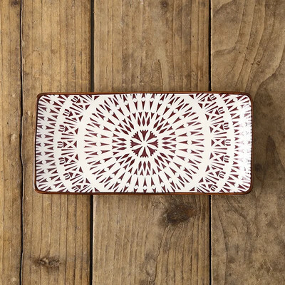 Креативен скандинавски стил Керамични прибори за хранене Ресторант Правоъгълна суши чиния с плодове Домакински закуски Плитка плоска чиния за основно ястие