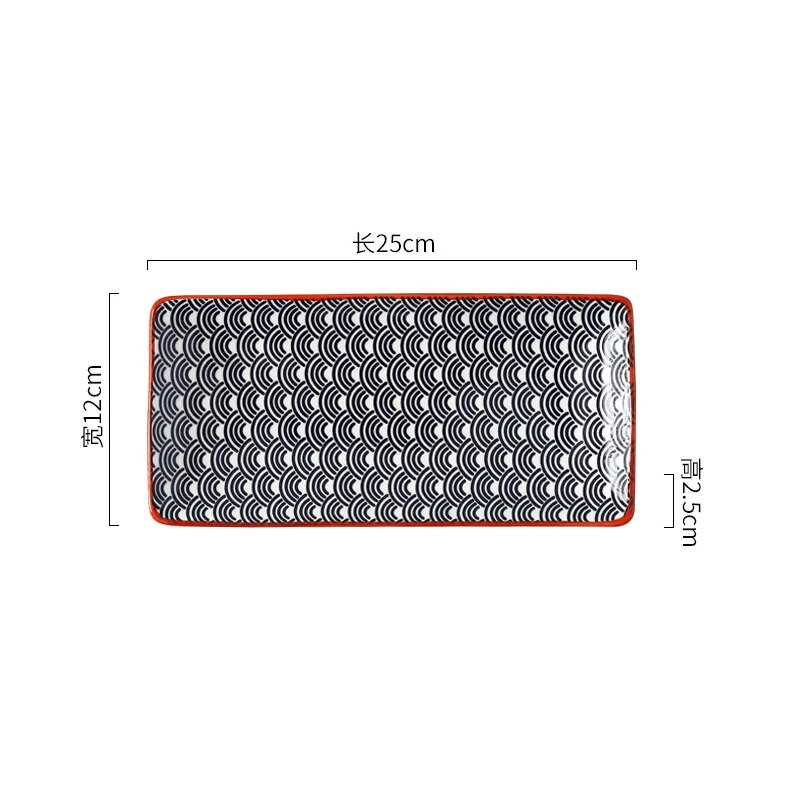 Kreatív skandináv stílusú kerámia étkészlet Étterem Négyszögletű sushi gyümölcstál Háztartási harapnivalók Sekély lapos főétel