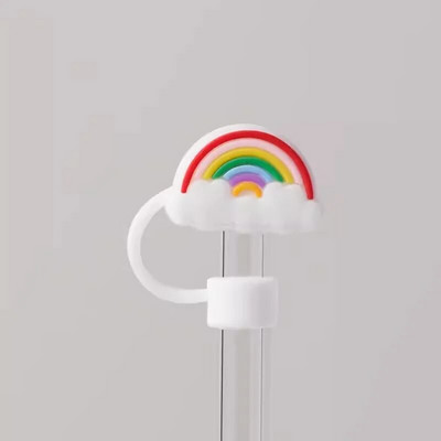 Aranyos Starwberry szalmahuzatok Stanley Tumbler Kawaii Animal szilikon szalmafeltöltőhöz porálló védősapka 10 mm-es szívószálhoz