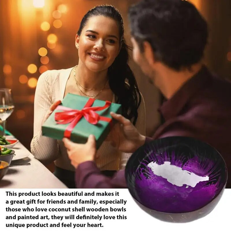 Μπολ Smoothie καρύδας Επαναχρησιμοποιήσιμο μπολ ζαχαρωτών Γυαλισμένο μπολ δημητριακών με φυσικό κλειδί Μπολ Γυαλισμένο διακοσμητικό μπολ για το σπίτι